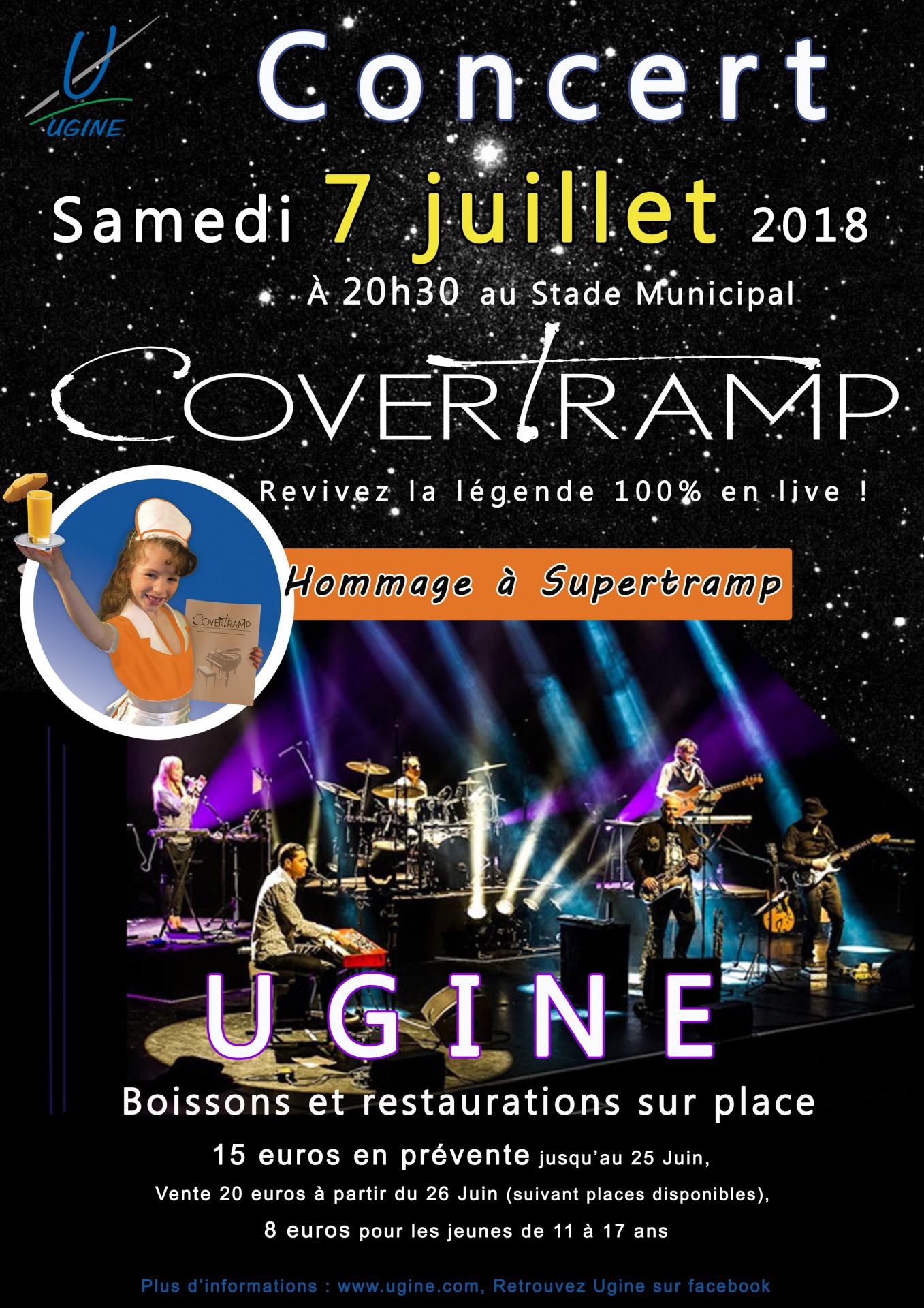 Affiche fond noir etoile covertramp 7 juillet 2018 ugine 21 x 29 7 m perrin 2